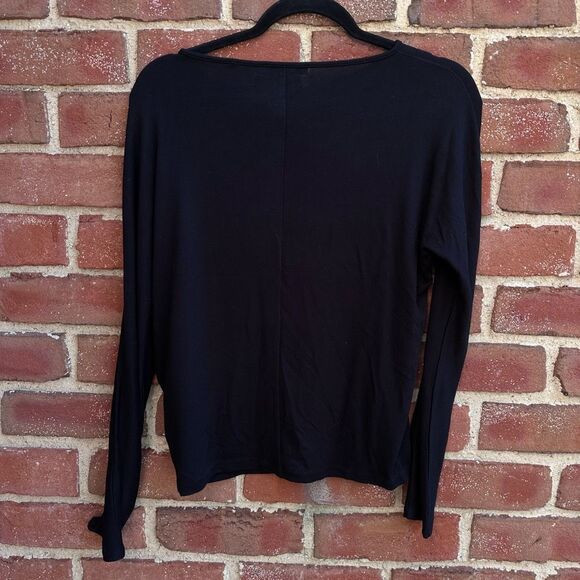 VINCE $225 black jersey drop shoulder rayon spandex top small NEW - Picture 5 of 14